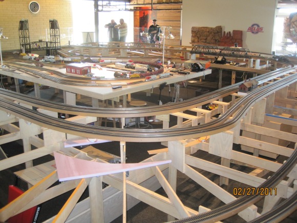 Paradise & Pacific O-gauge model railroad under construction, February 2011